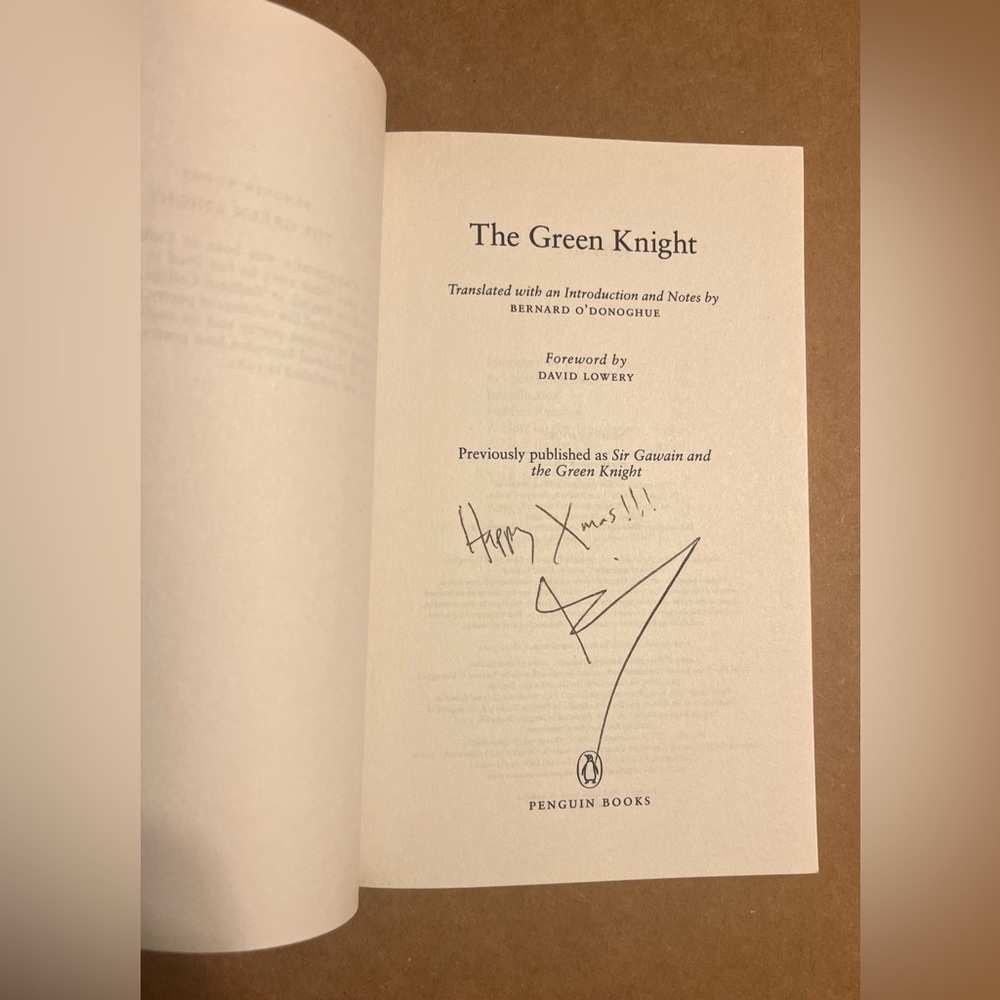SIGNED DAVID LOWERY - The Green Knight by Anonymous Movie Tie-In Paperback - NEW